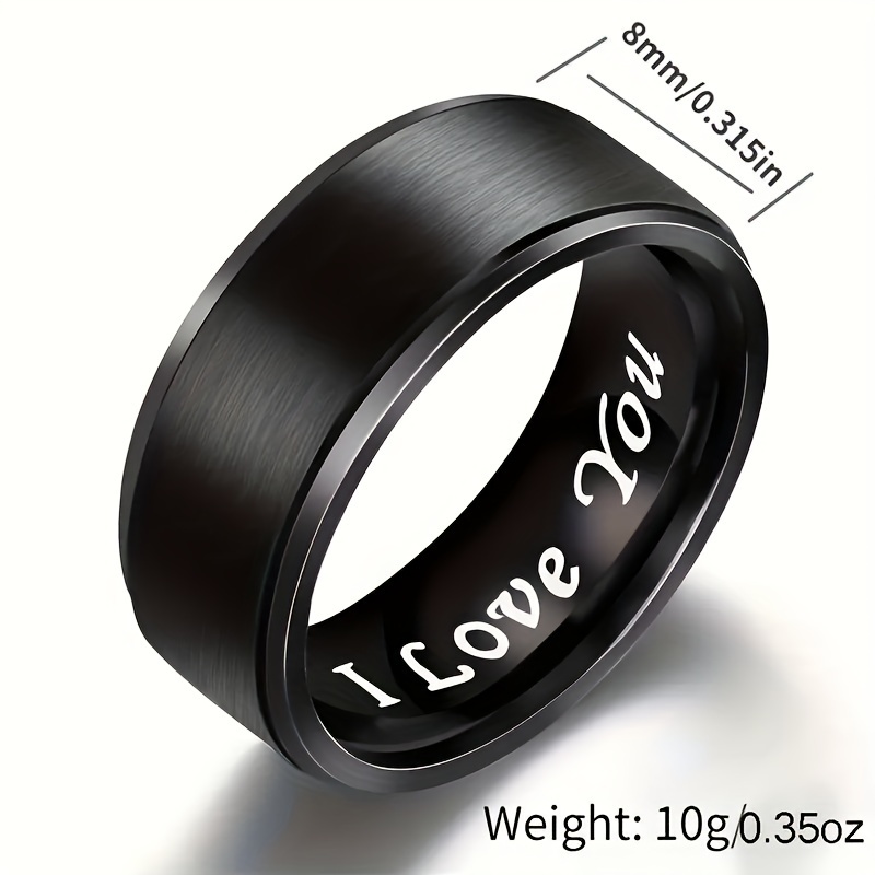 'I Love You' Stainless Steel Ring - Anniversary Gift